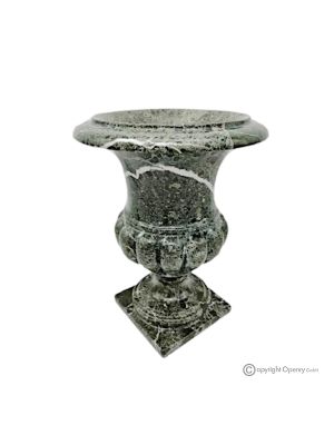 Medici VASE in green marble, natural stone, handmade, elegant and classic design.