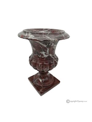 Medici VASE in red Levanto marble, genuine stone, handmade, elegant and classic design.