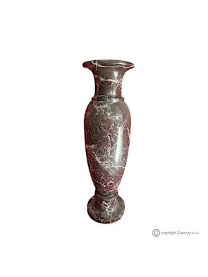 VASE, amphora in red Levanto marble, genuine stone, handmade, elegant and classic design.