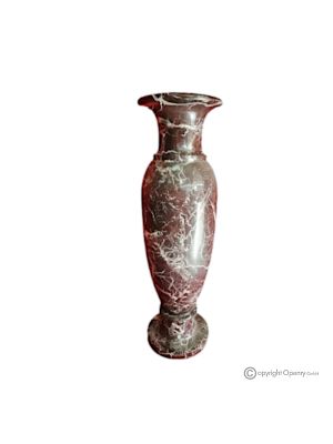 VASE, amphora in red Levanto marble, genuine stone, handmade, elegant and classic design.