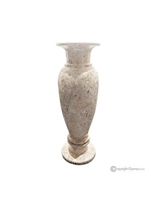 VASE, marble amphora, quality authentic fossil stone, handmade, elegant design.