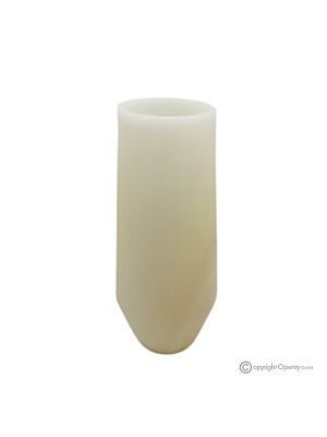 FLOWER VASE in white onyx marble, quality natural stone, modern design, handmade.