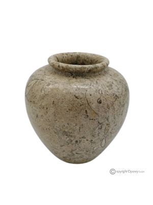 Marble Spherical Flower Vase, Quality Natural Fossil Stone, Handmade, Classic Design.