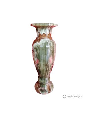 VASE, amphora in green onyx marble, genuine stone, handmade, elegant and classic design.
