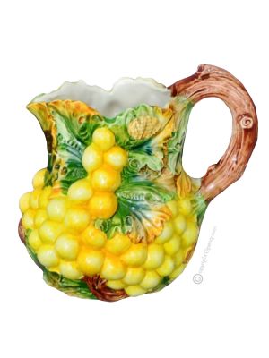 Wine carafe ceramic - Table decoration - Rural white grapes