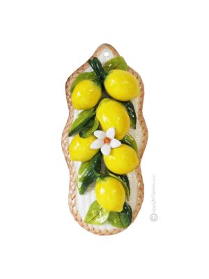 LEMONS Wall decorative object to hang artistic ceramic