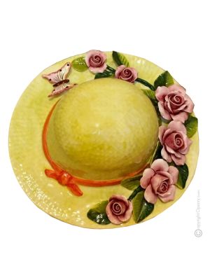 HAT Wall decorative object to hang artistic ceramic