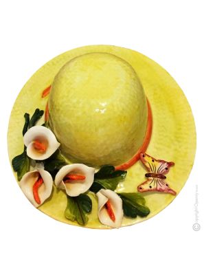 HAT Wall decorative object to hang artistic ceramic