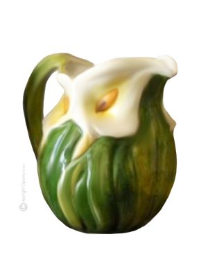 BROCCA CALLA Pitcher carafe jug decanter original creations in artistic ceramic Made in Italy
