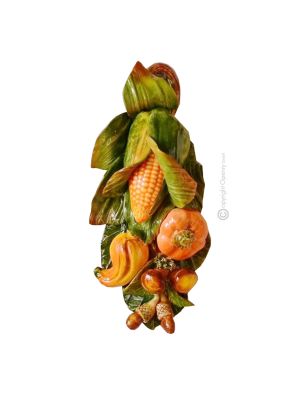 AUTUMN Wall decorative object to hang artistic ceramic