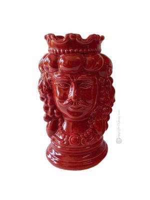 MORO HEADS MALE handmade ceramic artistic table ornament Made in Italy