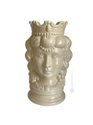 MORO HEADS FEMALE handmade ceramic artistic table ornament Made in Italy