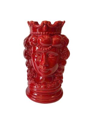 MORO HEADS FEMALE handmade ceramic artistic table ornament Made in Italy