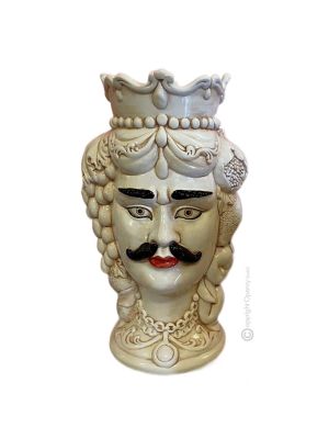 MORO HEADS MALE handmade ceramic artistic table ornament Made in Italy