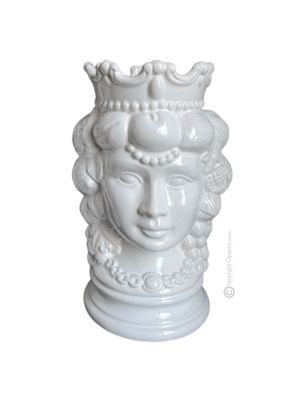 MORO HEADS FEMALE handmade ceramic artistic table ornament Made in Italy