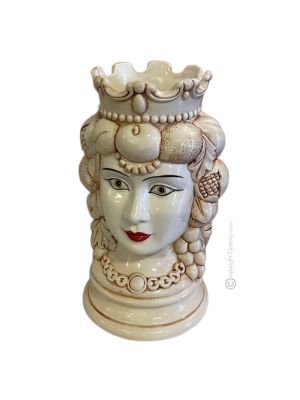 MORO HEADS FEMALE handmade ceramic artistic table ornament Made in Italy