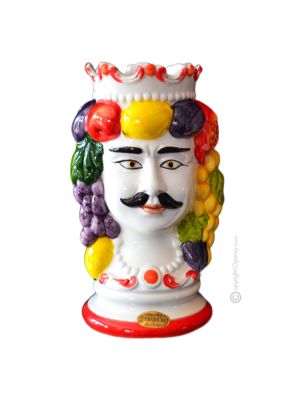 MORO HEADS MALE handmade ceramic artistic table ornament Made in Italy