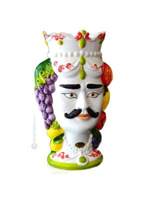 MORO HEADS MALE handmade ceramic artistic table ornament Made in Italy