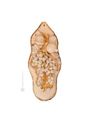 Bas relief sculpture ceramic - Office décor - Golden vine jewels