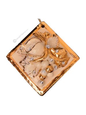 Wall art bas relief ceramic - Decor art - Golden country square
