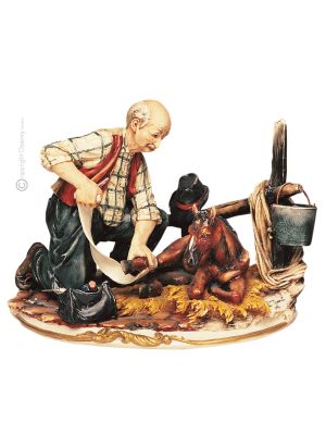 VETERINARY Statuette statue figure porcelain Capodimonte handmade Made in Italy exclusive