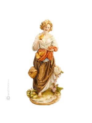 CHICKS VENDOR Statuette statue figure porcelain Capodimonte handmade Made in Italy exclusive