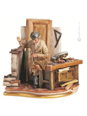 CARPENTER Statuette statue figure porcelain Capodimonte handmade Made in Italy exclusive