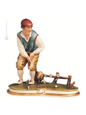 GOLFER Statuette statue figure porcelain Capodimonte handmade Made in Italy exclusive