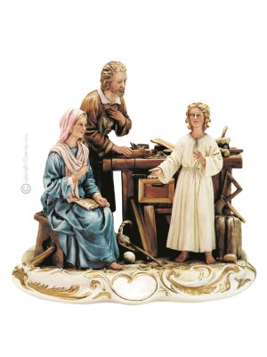 THE HOLY FAMILY Statuette statue figure porcelain Capodimonte handmade Made in Italy exclusive