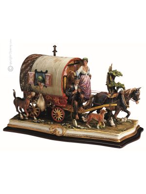 THE ROMAN CARAVAN Statuette statue figure porcelain Capodimonte handmade Made in Italy exclusive