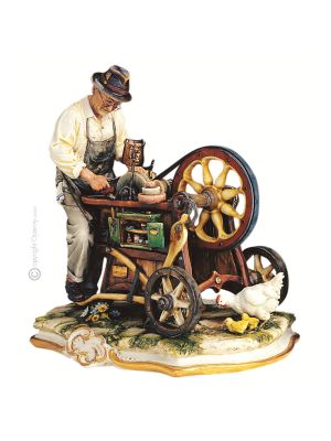KNIFEGRINDER Statuette statue figure porcelain Capodimonte handmade Made in Italy exclusive