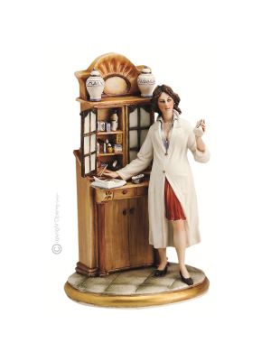 PHARMACIST FEMALE Statuette statue figure porcelain Capodimonte handmade Made in Italy exclusive