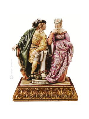 THERE'S NO ROSE WITHOUT THORN Statuette statue figure porcelain Capodimonte handmade Made in Italy exclusive