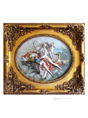 TOILETTE OF VENUS Picture Bas-relief Porcelain Capodimonte Made in Italy