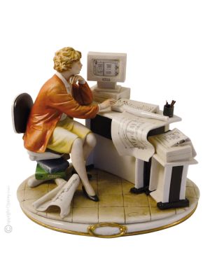 SURVEYOR Statuette statue figure porcelain Capodimonte handmade Made in Italy exclusive