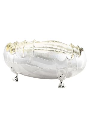Vintage silver bowl - Office décor - Oval shaped tiny feet