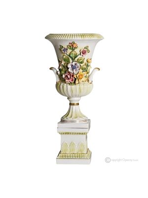 Ceramic vase decor  - Home style - Floreal chalice with pedestal