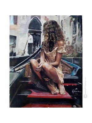 ANGELA Painting on canvas by Massimo Scarpa with encaustic technique