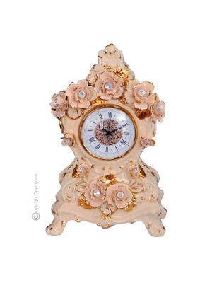 Table clock ceramic - Home style - Baroque Swarosky and roses