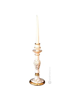 Baroque candle holder ceramic - Home decò - Classic relief motif