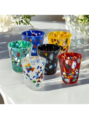 Set of 6 blown glass liquor glasses with murrine made in Murano Venice