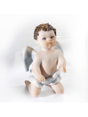 MIGNON Romantic Capodimonte angel, porcelain statuette symbol of peace.