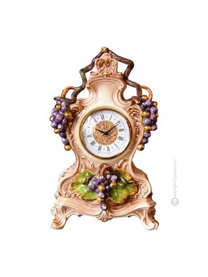 Vintage table clock ceramic - Home aesthetic - Sumptuous grapes