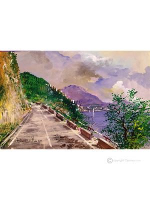 AMALFI COAST Acrylic painting on canvas modern Made in Italy 