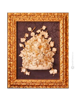 Wall art bas relief ceramic - Home decò - Autumn basket motif