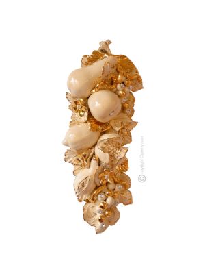 Wall relief art ceramic - Interior décor - Autumn fruit theme