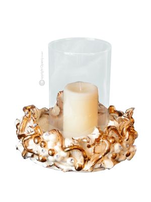 Candle holder ceramic - Home decò - Gold and Swarovski crown