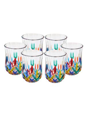 OPERA Set of 6 authentic hand-painted liqueur glasses in superior quality glass.