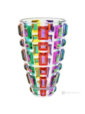 GEM Authentic Hand Painted Modern Decorative Crystal Vase.