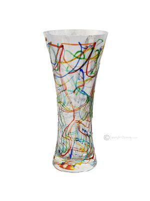 LINEA Authentic modern decorative crystal hand painted vase.